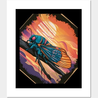 Multicolor cicada Posters and Art
